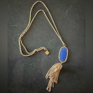 Kendra Scott Women's Rayne Stone Tassel Pendant Necklace | Blue